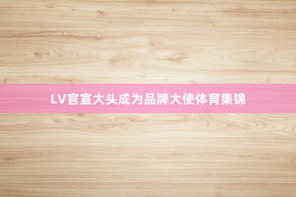 LV官宣大头成为品牌大使体育集锦
